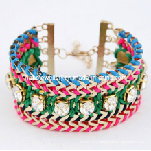 Metal Chain with Braided Thread Bracelet (XBL12988)